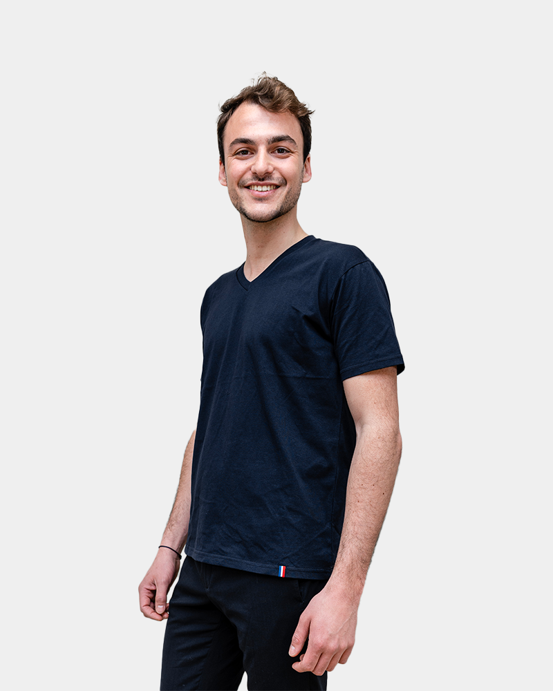 T-shirt homme col V Made in France à personnaliser - 1